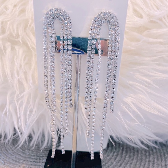 Anthropologie Jewelry - Crystal white post earrings. Sparkle is illuminating. ⭐️⭐️🤍🤍NWT